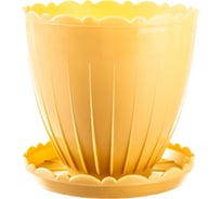 Цветочный горшок с поддонником Каменскволокно 3 л, кремовый 00000030443