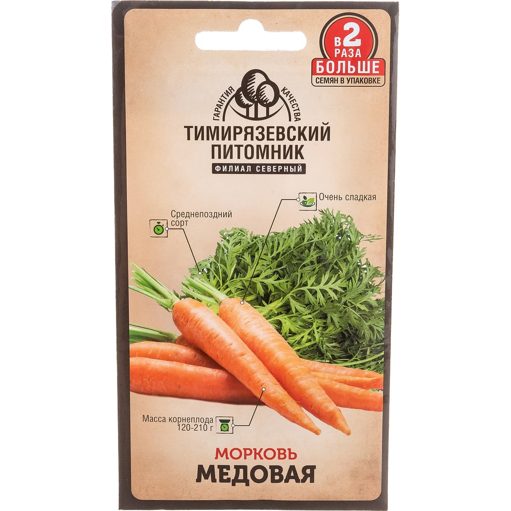 Семена Тимирязевский питомник Морковь медовая 4 г 4630035660199 ...