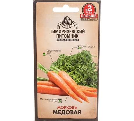 Семена Тимирязевский питомник Морковь медовая 4 г 4630035660199