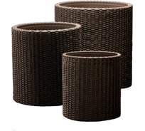 Комплект кашпо Keter S+M+L CYLINDER PLANTERS коричневое, 3 шт. 17197934КР