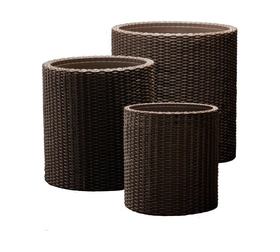 Комплект кашпо Keter S+M+L CYLINDER PLANTERS коричневое, 3 шт. 17197934КР 1
