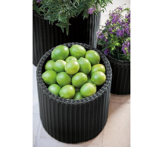 Комплект кашпо Keter S+M+L CYLINDER PLANTERS коричневое, 3 шт. 17197934КР