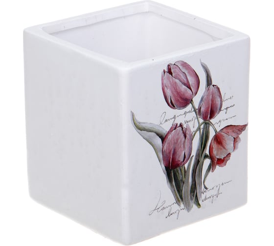 Кашпо Inbloom Цветы 10х9см, керамика 164-358