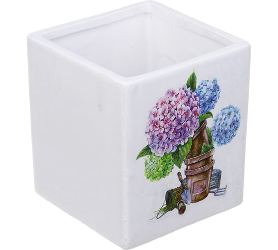 Кашпо Inbloom Цветы 10х9см, керамика 164-358
