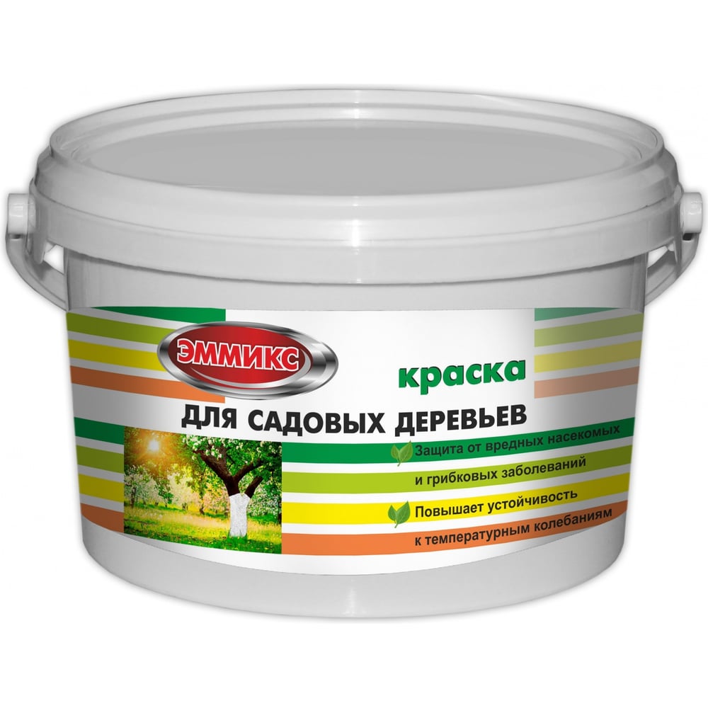 Краска для садовых деревьев ЭММИКС 1.2 кг, побелка, белая 4690417061372 ...