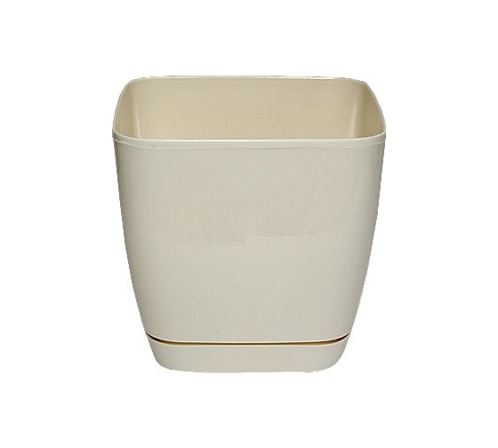 Кашпо с поддоном FormPlastic Toscana 0735-001 7.6 л, кремовое 049610 1