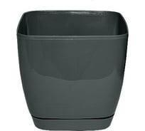 Кашпо с поддоном FormPlastic Toscana 0733-059 3.7 л, серое 058076