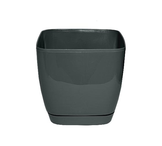 Кашпо с поддоном FormPlastic Toscana 0733-059 3.7 л, серое 058076 1
