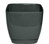 Кашпо с поддоном FormPlastic Toscana 0735-059 7.6 л, серое 058078
