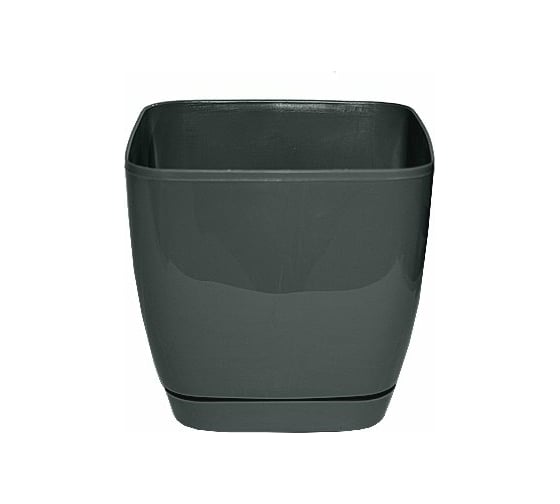 Кашпо с поддоном FormPlastic Toscana 0735-059 7.6 л, серое 058078 1