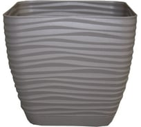 Квадратное кашпо с поддоном FormPlastic 3630-051 Sahara petit 17х15.4 см, 3 л, жемчужно-коричневое 056504