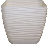 Квадратное кашпо с поддоном FormPlastic 3640-001 Sahara petit 19х17.3 см, 4.2 л, кремовое 056506