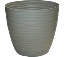 Кашпо с поддоном FormPlastic 3000-001 Sahara petit 13х11.8 см, 1 л, светло-серое 050478