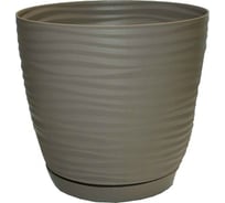 Кашпо с поддоном FormPlastic 3040-051 Sahara petit 19х15.7 см, 3.35 л, жемчужно-коричневое 052368
