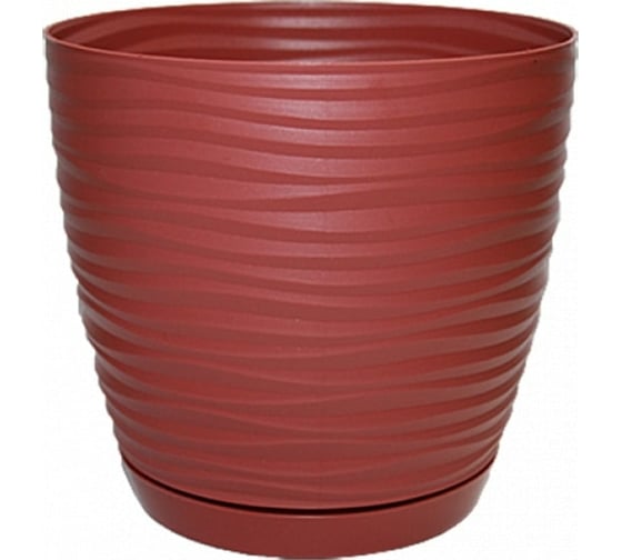 Кашпо с поддоном FormPlastic 3041-057 Sahara petit 22.5х21 см, 6 л, марсала 058506