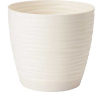 Кашпо с поддоном FormPlastic 3000-001 Sahara petit 11х10 см, 0.65 л, кремовое 050465