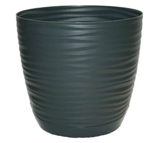 Кашпо с поддоном FormPlastic 3042-014 Sahara petit 26.5х24.5 см, 9.7 л, антрацит 058509 1