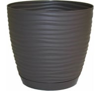 Кашпо с поддоном FormPlastic 3030-063 Sahara petit 17х14 см, 2.4 л, темно-серое 055546