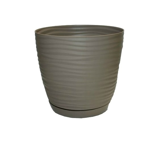 Кашпо с поддоном FormPlastic 3030-051 Sahara petit 17х14 см, 2.4 л, жемчужно-коричневое 050493