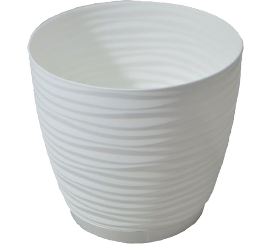 Кашпо с поддоном FormPlastic 3041-011 Sahara petit 22.5х21 см, 6 л, белое 058503 1