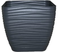 Квадратное кашпо с поддоном FormPlastic 3620-014 Sahara petit 15х13.6 см, 2 л, антрацит 056253