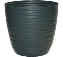 Кашпо с поддоном FormPlastic 3040-014 Sahara petit 19х15.7 см, 3.35 л, антрацит 052367