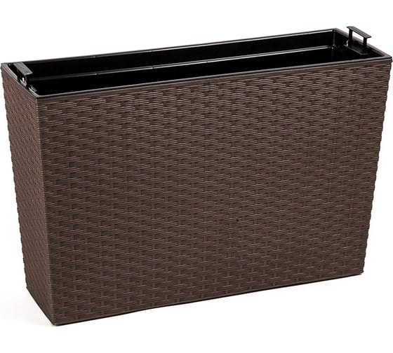 Цветник с вкладышем LAMELA Sp.z o. 629 WERBENA rattan 19х56х36.5 см, мокко 039169 1