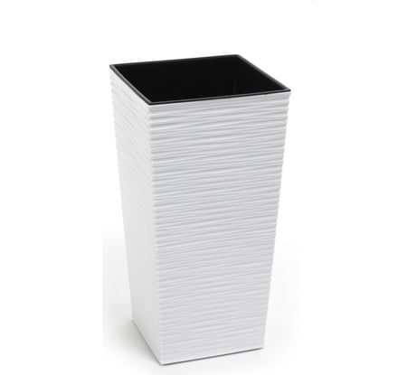 Кашпо с вкладышем LAMELA Sp.z o. 590 FINEZJA dluto 31х31х60 см, белое 041092