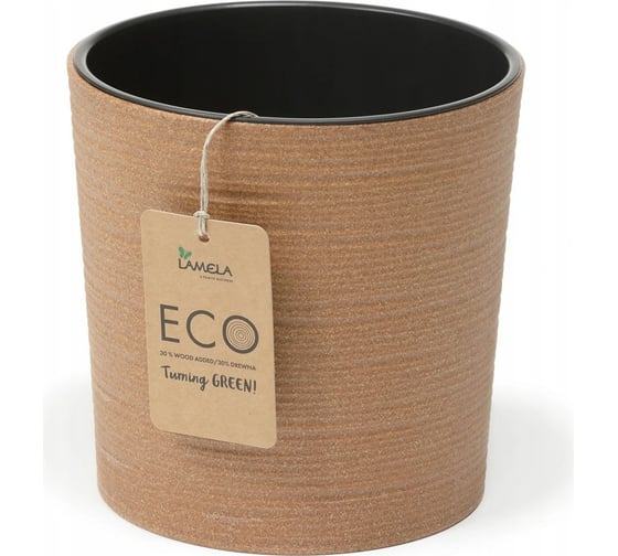 Кашпо с вкладышем LAMELA Sp.z o. 844 MALWA ECO dluto 30х30.5 см, натуральное дерево 058929