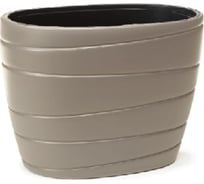 Овальное низкое кашпо LAMELA Sp.z o. 853 PASSA 60х40х43 см, серо-коричневое 062507