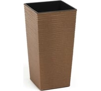 Кашпо с вкладышем LAMELA Sp.z o. 822 FINEZJA ECO rattan 25х25х46 см, натуральное дерево 058880