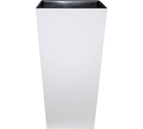 Кашпо с вкладышем LAMELA Sp.z o. 531 FINEZJA 14х14х26 см, белое 030942
