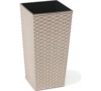 Кашпо с вкладышем LAMELA Sp.z o. 821 FINEZJA ECO rattan 19х19х36 см, белое 058872