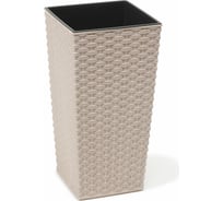 Кашпо с вкладышем LAMELA Sp.z o. 831 FINEZJA ECO dluto 25х25х46 см, белое 058886