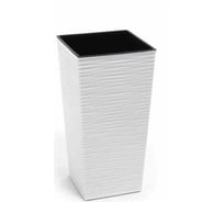 Кашпо с вкладышем LAMELA Sp.z o. 822 FINEZJA ECO rattan 25х25х46 см, белое 058878