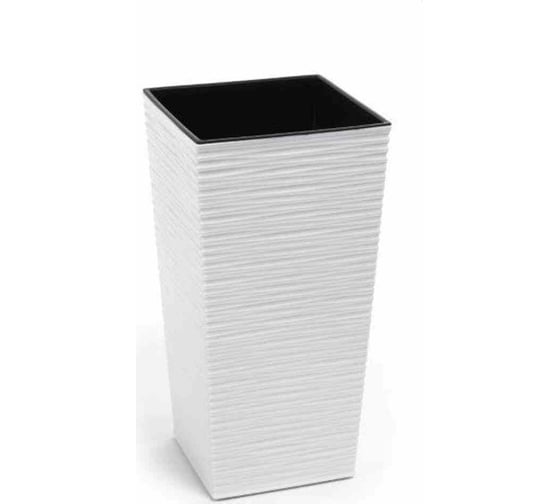 Кашпо с вкладышем LAMELA Sp.z o. 822 FINEZJA ECO rattan 25х25х46 см, белое 058878