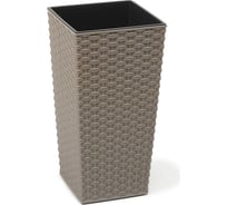 Кашпо с вкладышем LAMELA Sp.z o. 830 FINEZJA ECO dluto 19х19х36 см, серое 058883