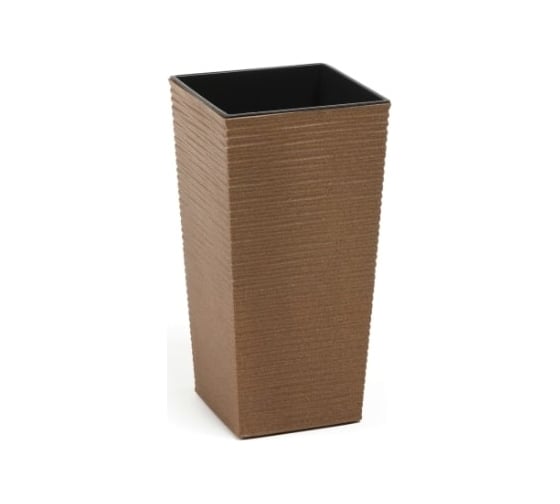 Кашпо с вкладышем LAMELA Sp.z o. 821 FINEZJA ECO rattan 19х19х36 см, натуральное дерево 058875 1