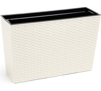 Цветник с вкладышем LAMELA Sp.z o. 629 WERBENA rattan 19х56х36.5 см, кремовый 039166