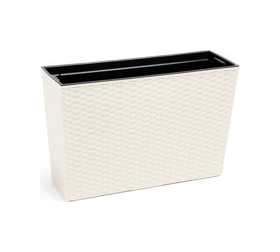 Цветник с вкладышем LAMELA Sp.z o. 629 WERBENA rattan 19х56х36.5 см, кремовый 039166 1