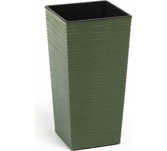 Кашпо с вкладышем LAMELA Sp.z o. 822 FINEZJA ECO rattan 25х25х46 см, зеленое 058881