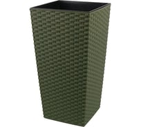 Кашпо с вкладышем LAMELA Sp.z o. 831 FINEZJA ECO dluto 25х25х46 см, зеленое 058889