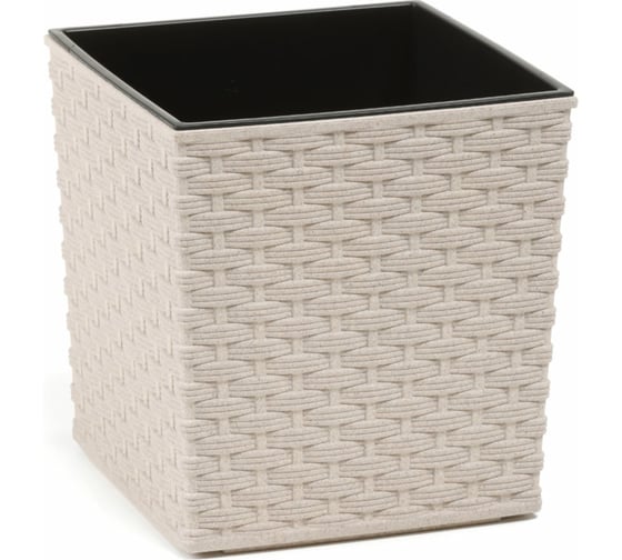 Кашпо с вкладышем LAMELA Sp.z o. JUKA ECO rattan 826 19x19x19.5 см, белый 058891
