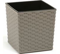 Кашпо с вкладышем LAMELA Sp.z o. JUKA ECO rattan 827 25x25x26 см, серый 058896