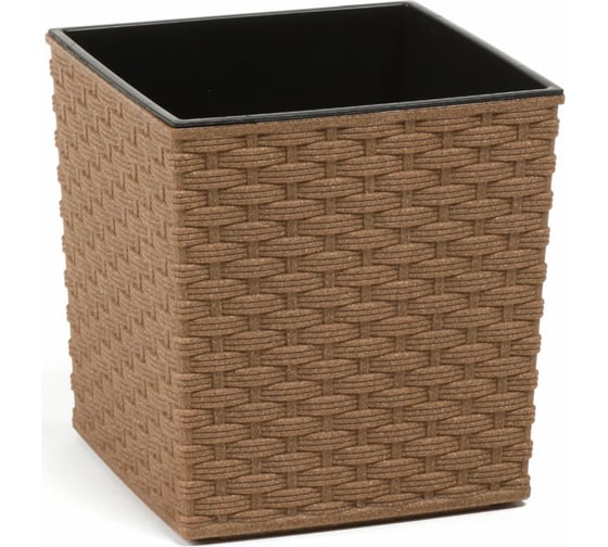 Кашпо с вкладышем LAMELA Sp.z o. JUKA ECO rattan 826 19x19x19.5 см, натуральное дерево 058893