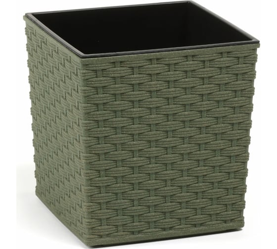 Кашпо с вкладышем LAMELA Sp.z o. JUKA ECO rattan 826 19x19x19.5 см, зеленый 058894 1