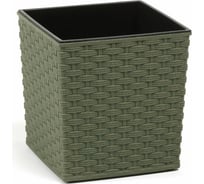 Кашпо с вкладышем LAMELA Sp.z o. JUKA ECO rattan 827 25x25x26 см, зеленый 058898