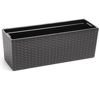 Цветник с вкладышем LAMELA Sp.z o. BEGONIA rattan 625 19х56х19.5 см, графит 037178