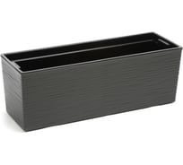 Цветник с вкладышем LAMELA Sp.z o. BEGONIA dluto 627 19х56х19.5 см, графит 050728