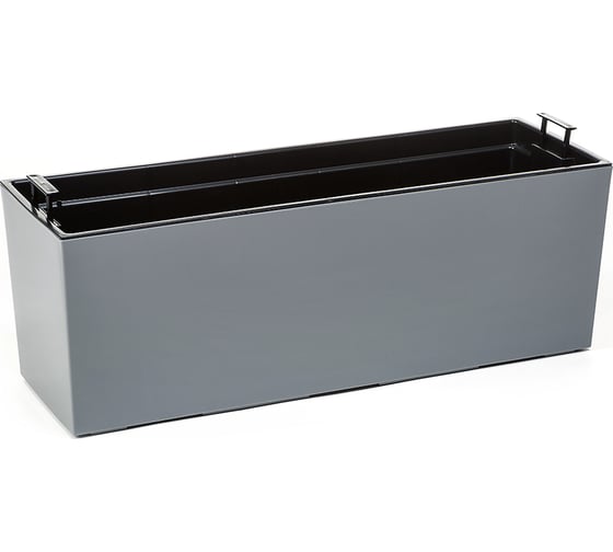 Цветник с вкладышем LAMELA Sp.z o. BEGONIA 556 19х56х19.5 см, серое 056484